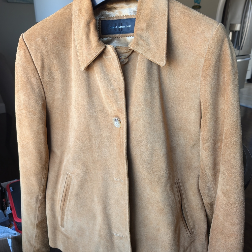 Jim And Mary Lou Tan Suede Jacket.Used In Excellent Condition.